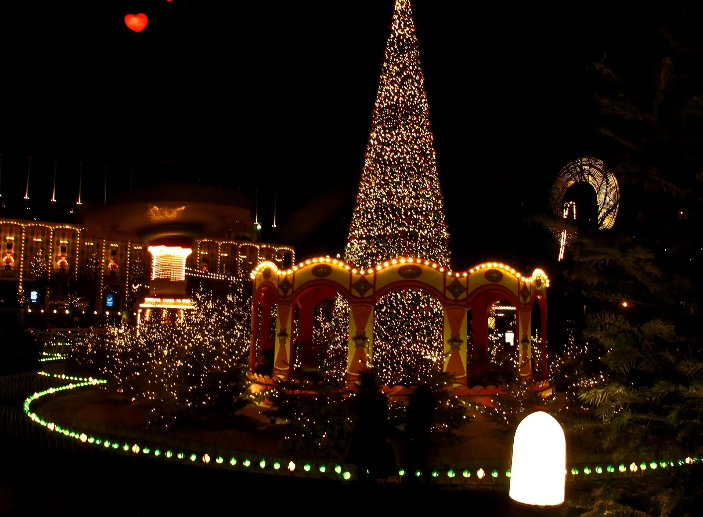 Christmas at Tivoli Gardens in Copenhagen at night