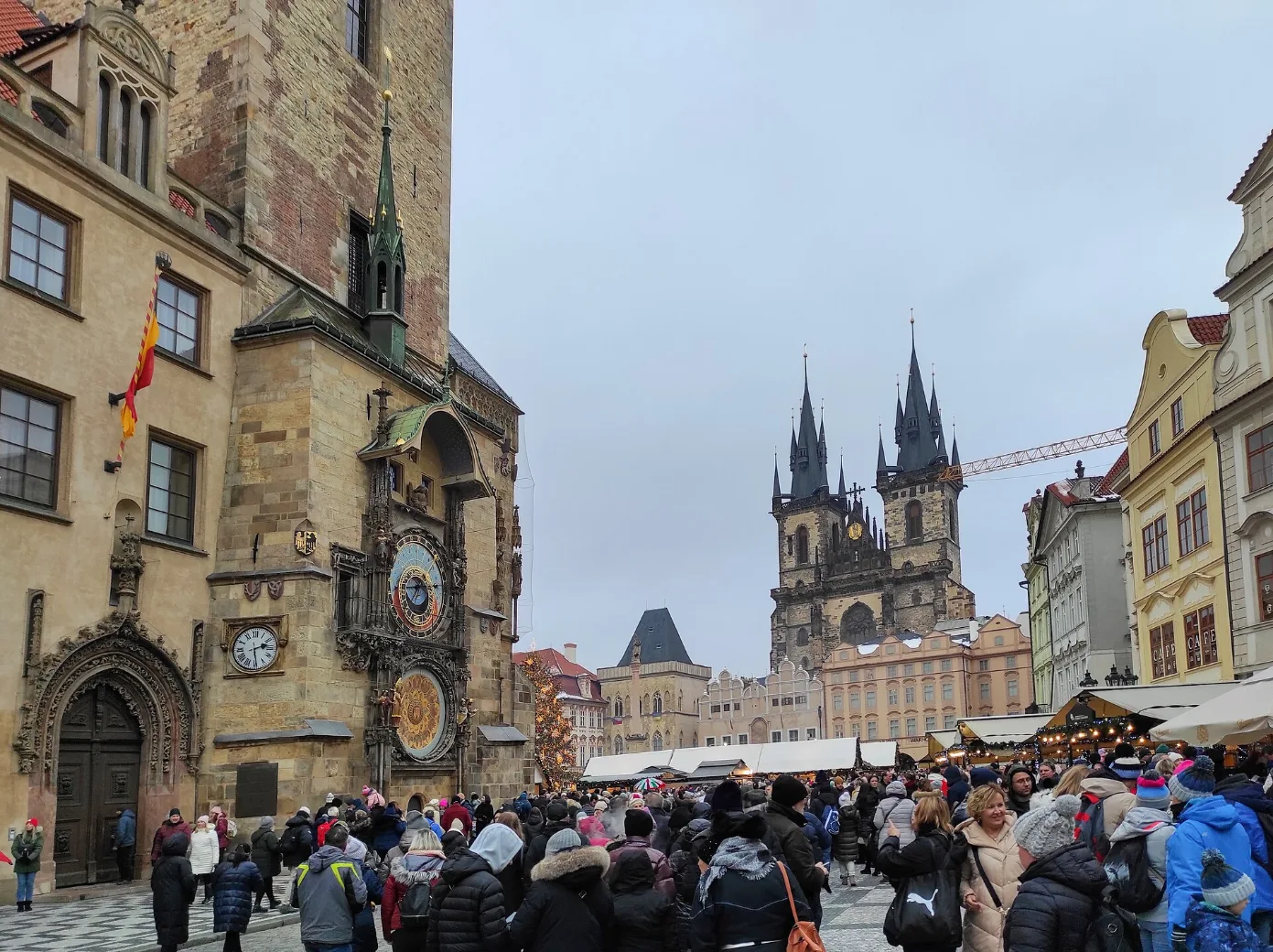 Christmas market in Prague’s Old Town Square in December 2023